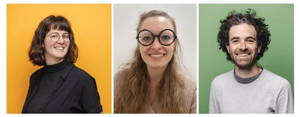 Michka Mélo, Adélie Garin und Ilaria Rossinelli, Dozent*innen an der EPFL und Mitglieder des Teams für Nachhaltigkeit in der Bildung